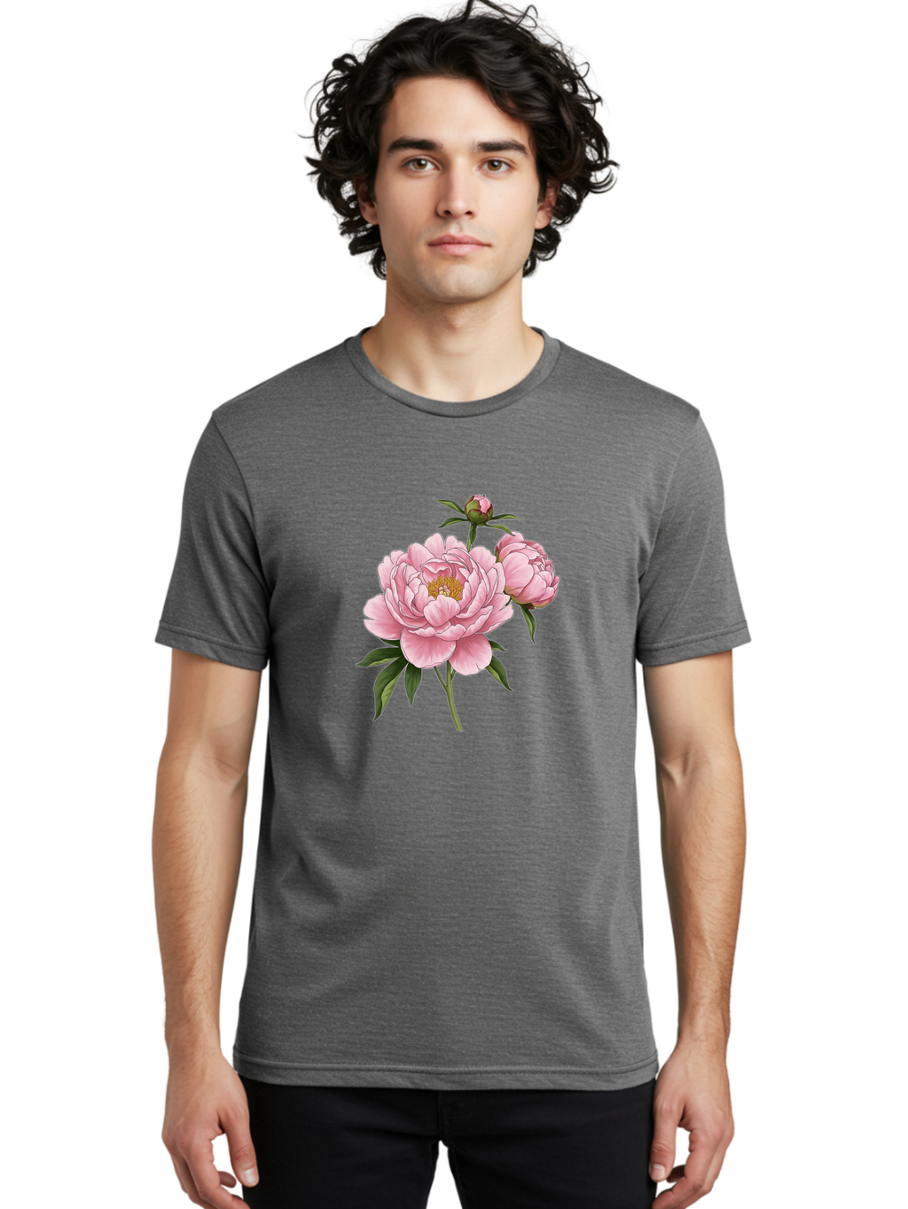 Pink-Peony-Flowers Men'S Graphic Tee, 100% Cotton, Comfortable Casual Summer Wear, Machine Washable, Vintage Camera, Old Camera, Antique Camera, Black Camera, Classic Photography, Photography Equipment, Nostalgic Device, Film Camera, Bal142