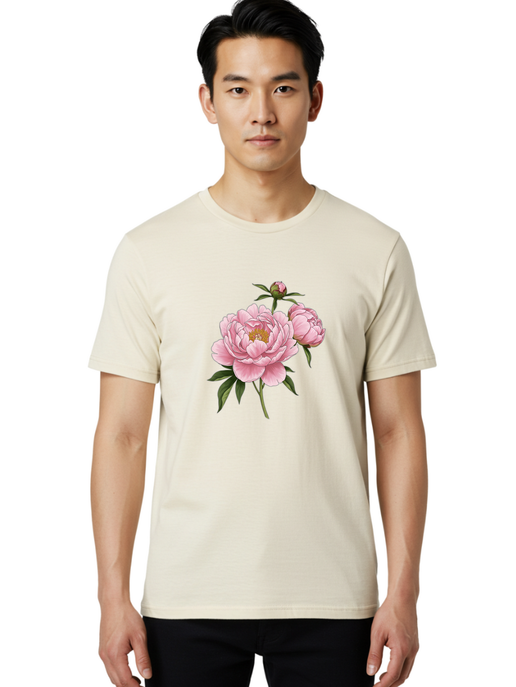 Pink-Peony-Flowers Men'S Graphic Tee, 100% Cotton, Comfortable Casual Summer Wear, Machine Washable, Vintage Camera, Old Camera, Antique Camera, Black Camera, Classic Photography, Photography Equipment, Nostalgic Device, Film Camera, Bal142