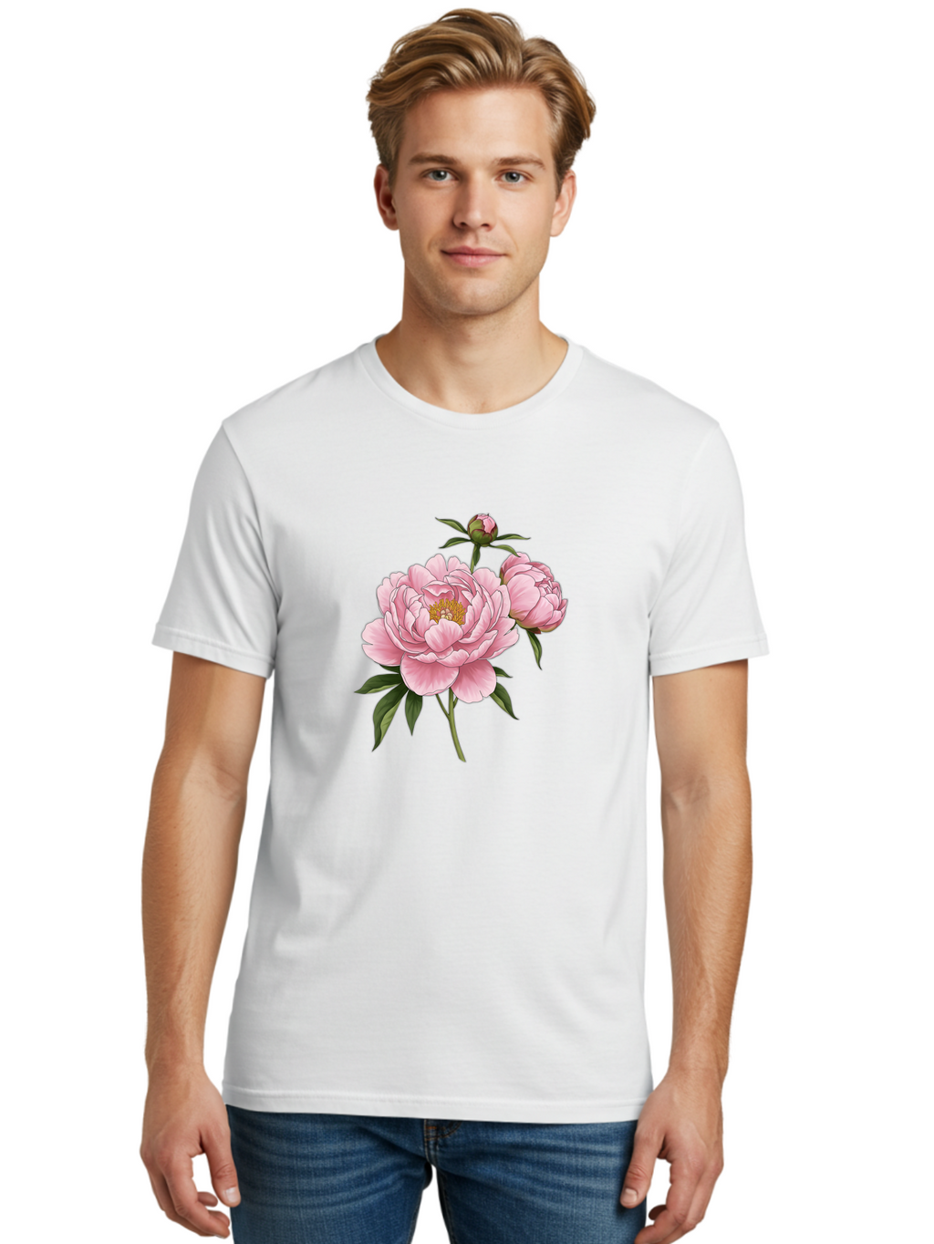 Pink-Peony-Flowers Men'S Graphic Tee, 100% Cotton, Comfortable Casual Summer Wear, Machine Washable, Vintage Camera, Old Camera, Antique Camera, Black Camera, Classic Photography, Photography Equipment, Nostalgic Device, Film Camera, Bal142