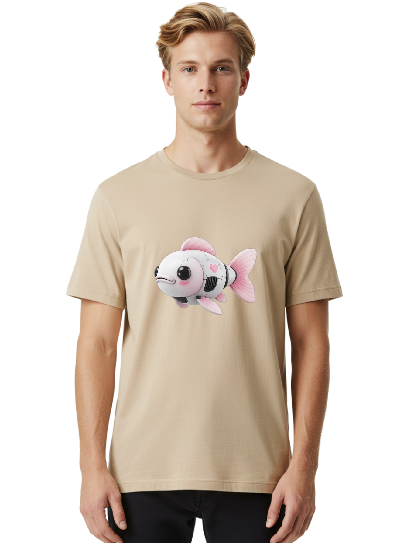 Pink-Robot-Fish Men'S Graphic Tee, 100% Cotton, Comfortable Casual Summer Wear, Machine Washable, Vintage Camera, Old Camera, Antique Camera, Black Camera, Classic Photography, Photography Equipment, Nostalgic Device, Film Camera, Camera Art Bal144