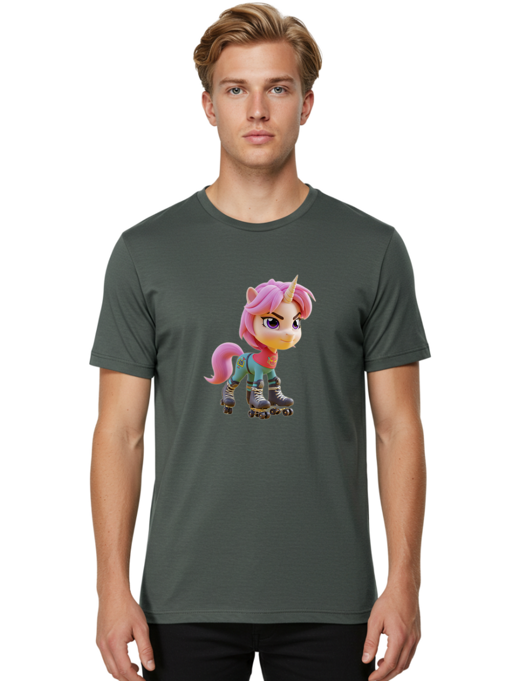 Pink-Unicorn-Roller-Skater Men'S Graphic Tee, 100% Cotton, Comfortable Casual Summer Wear, Machine Washable, Vintage Camera, Old Camera, Antique Camera, Black Camera, Classic Photography, Photography Equipment, Nostalgic Device, Film Camera, Bal147
