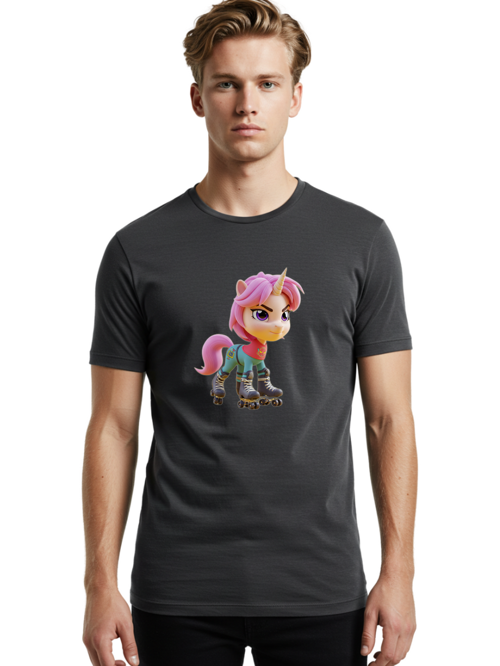 Pink-Unicorn-Roller-Skater Men'S Graphic Tee, 100% Cotton, Comfortable Casual Summer Wear, Machine Washable, Vintage Camera, Old Camera, Antique Camera, Black Camera, Classic Photography, Photography Equipment, Nostalgic Device, Film Camera, Bal147