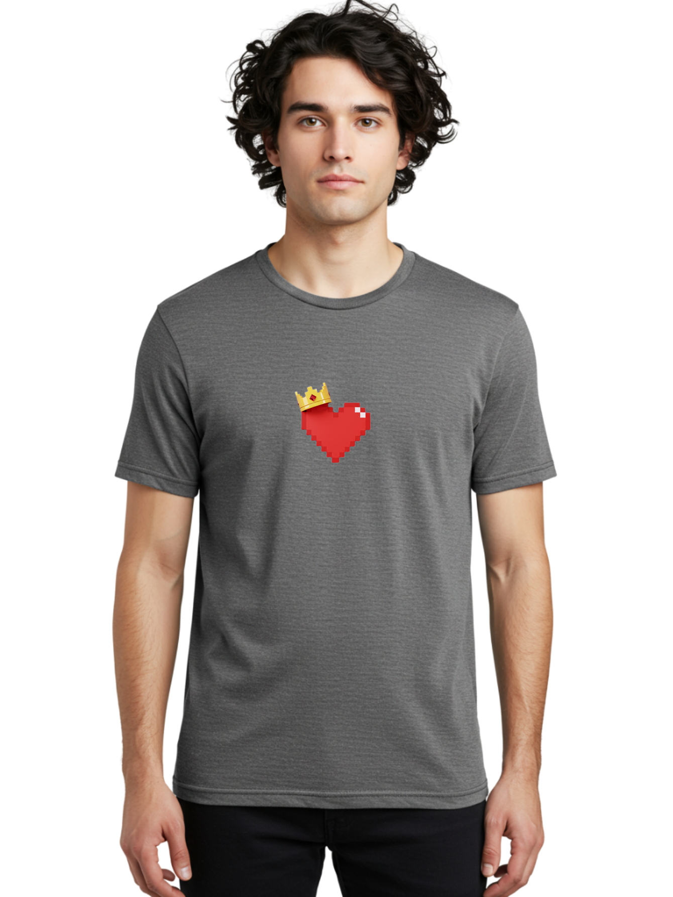 Pixel-Heart-Crown Men'S Graphic Tee, 100% Cotton, Comfortable Casual Summer Wear, Machine Washable, Vintage Camera, Old Camera, Antique Camera, Black Camera, Classic Photography, Photography Equipment, Nostalgic Device, Film Camera, Camera Art Bal153