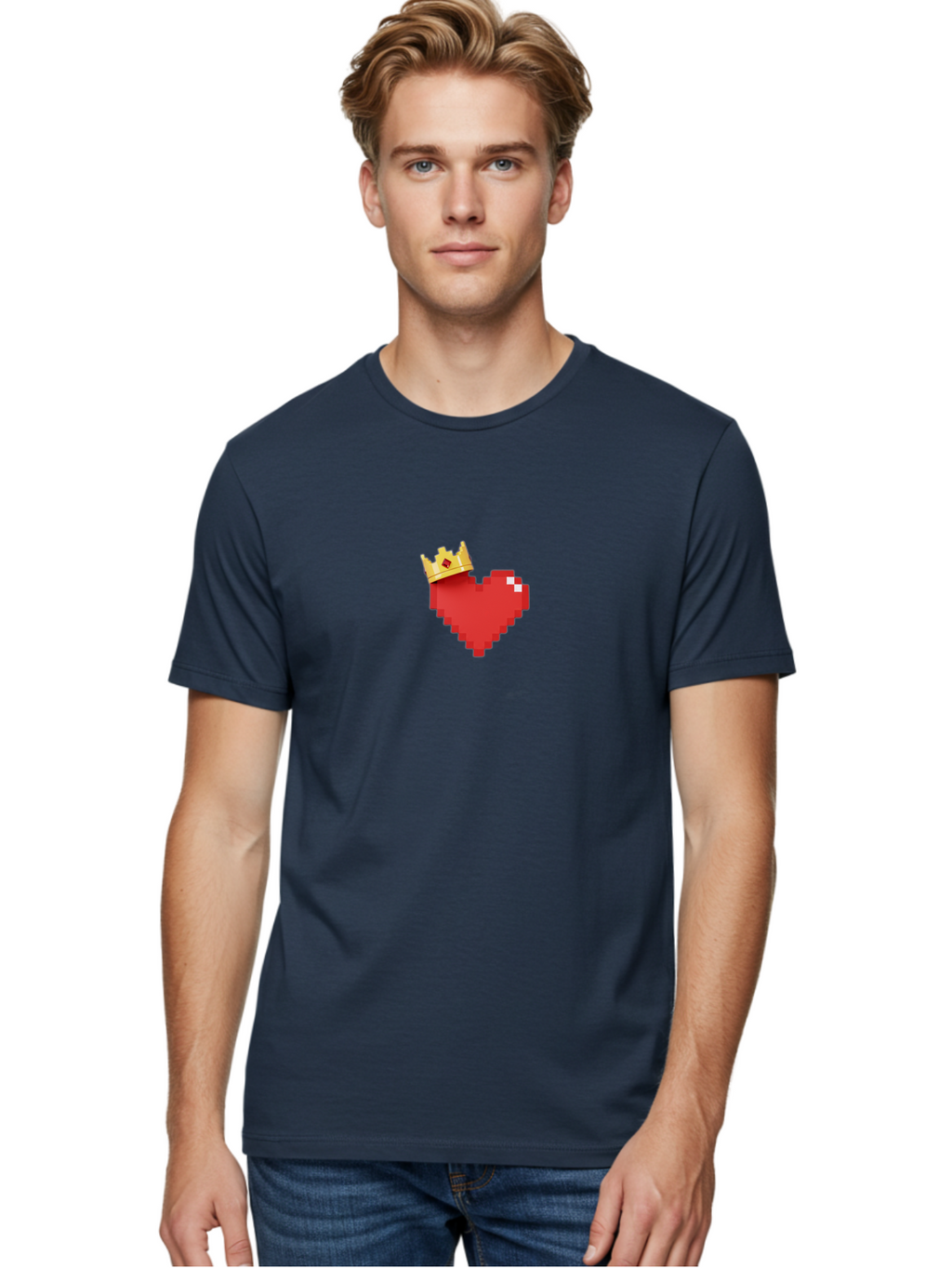 Pixel-Heart-Crown Men'S Graphic Tee, 100% Cotton, Comfortable Casual Summer Wear, Machine Washable, Vintage Camera, Old Camera, Antique Camera, Black Camera, Classic Photography, Photography Equipment, Nostalgic Device, Film Camera, Camera Art Bal153