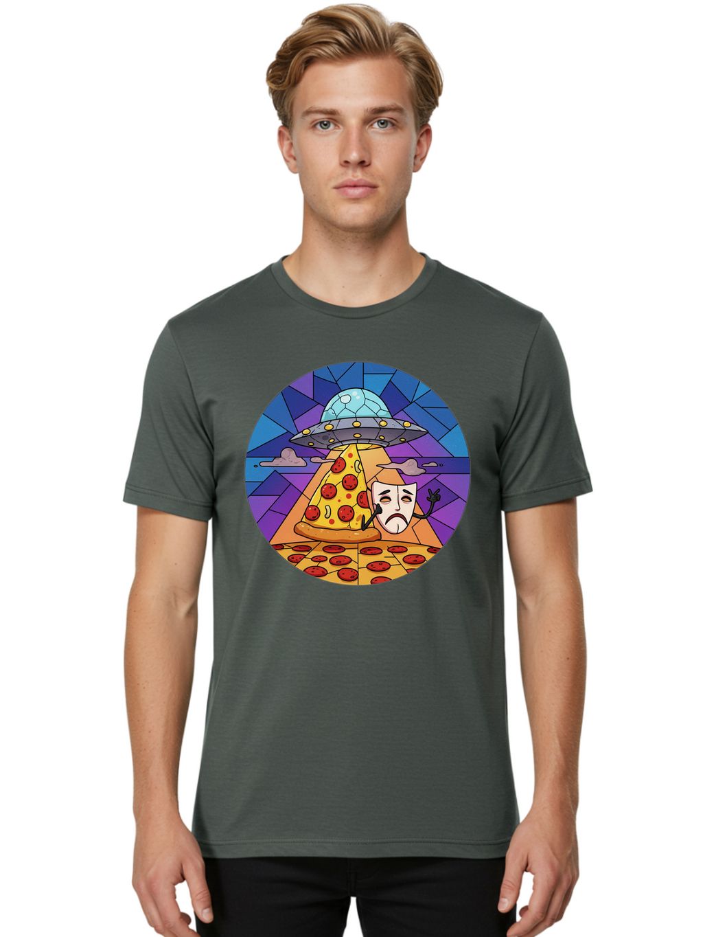 Pizza-Masquerade-Abduction Men'S Graphic Tee, 100% Cotton, Comfortable Casual Summer Wear, Machine Washable, Vintage Camera, Old Camera, Antique Camera, Black Camera, Classic Photography, Photography Equipment, Nostalgic Device, Film Camera, Bal155