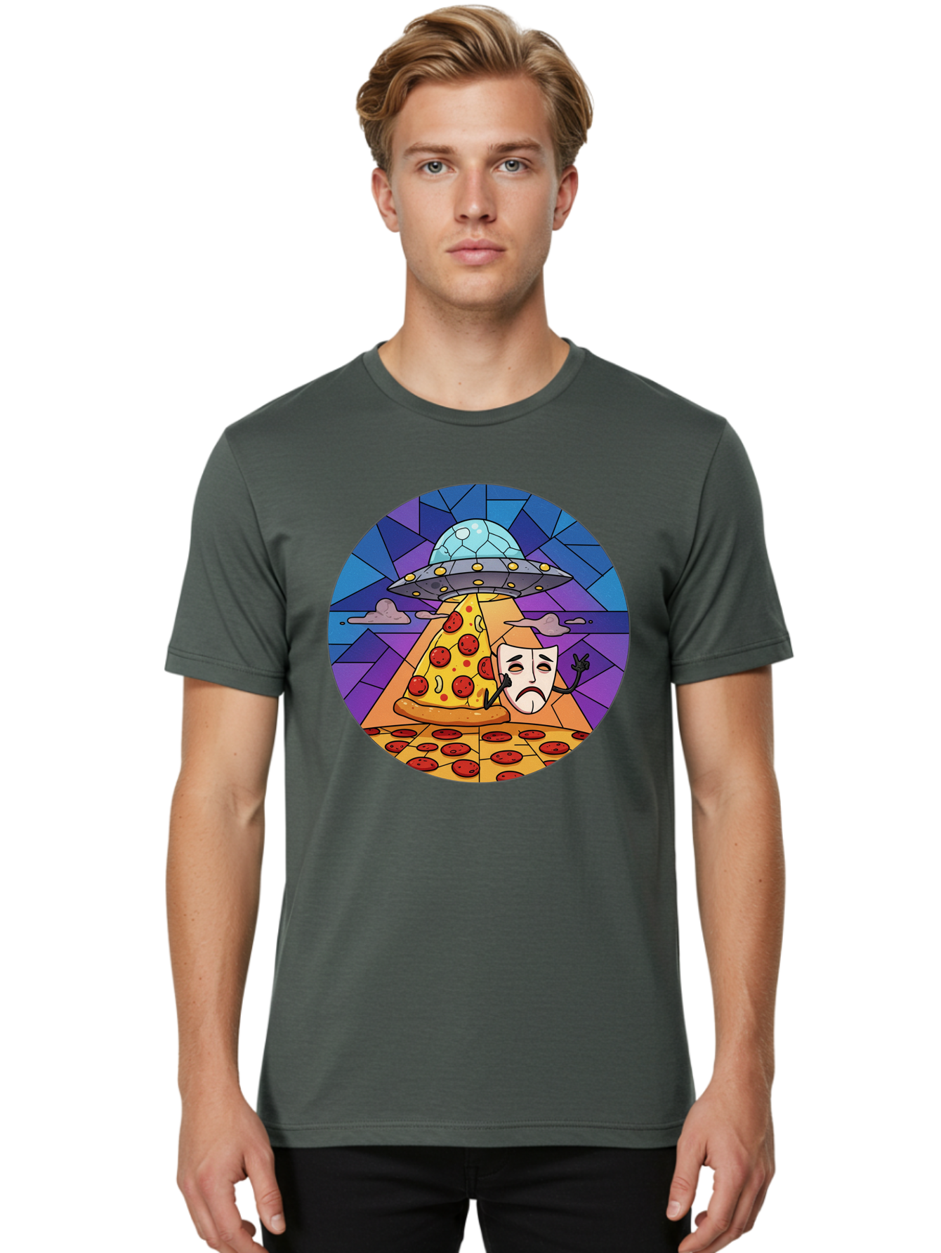 Pizza-Masquerade-Abduction Men'S Graphic Tee, 100% Cotton, Comfortable Casual Summer Wear, Machine Washable, Vintage Camera, Old Camera, Antique Camera, Black Camera, Classic Photography, Photography Equipment, Nostalgic Device, Film Camera, Bal155