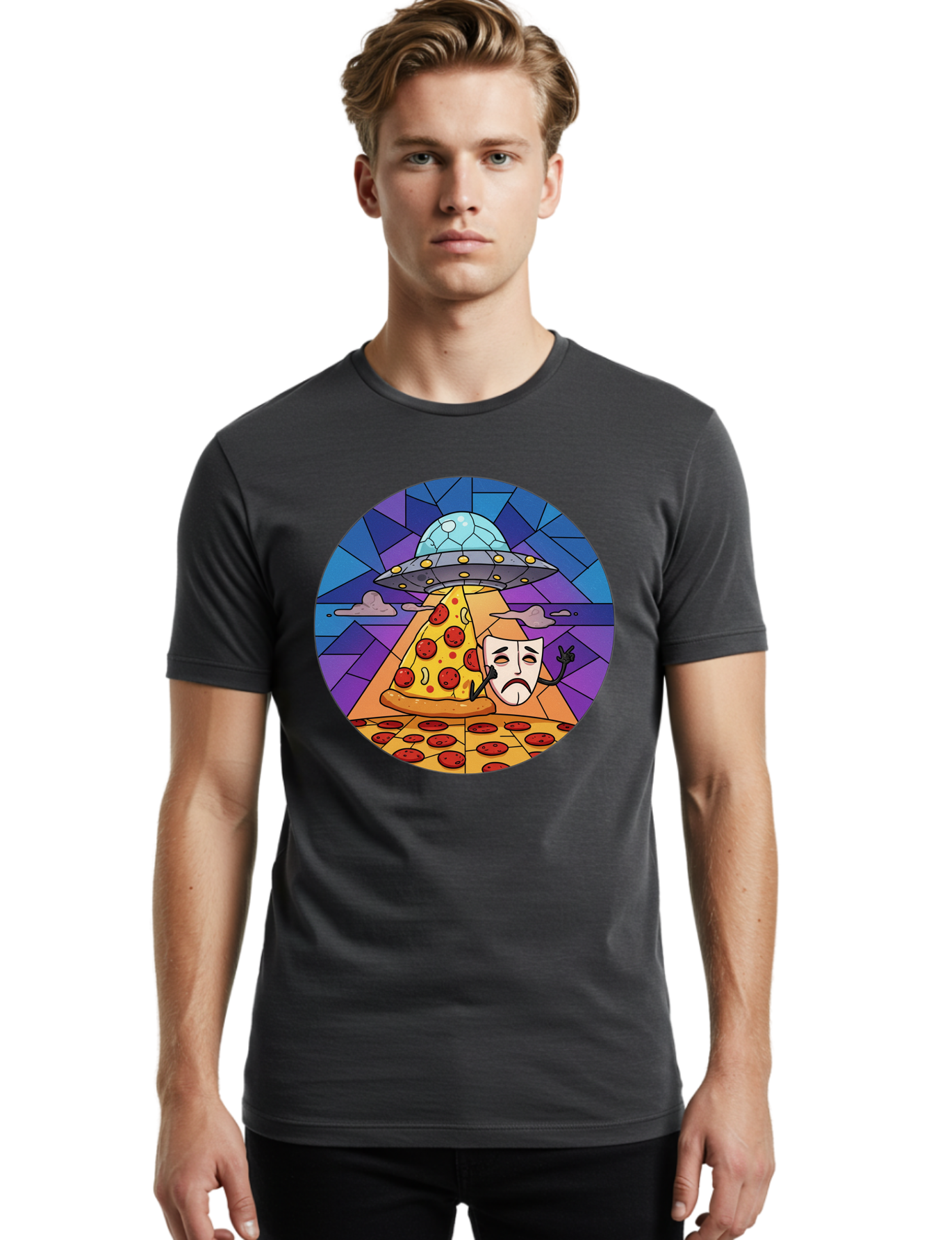 Pizza-Masquerade-Abduction Men'S Graphic Tee, 100% Cotton, Comfortable Casual Summer Wear, Machine Washable, Vintage Camera, Old Camera, Antique Camera, Black Camera, Classic Photography, Photography Equipment, Nostalgic Device, Film Camera, Bal155