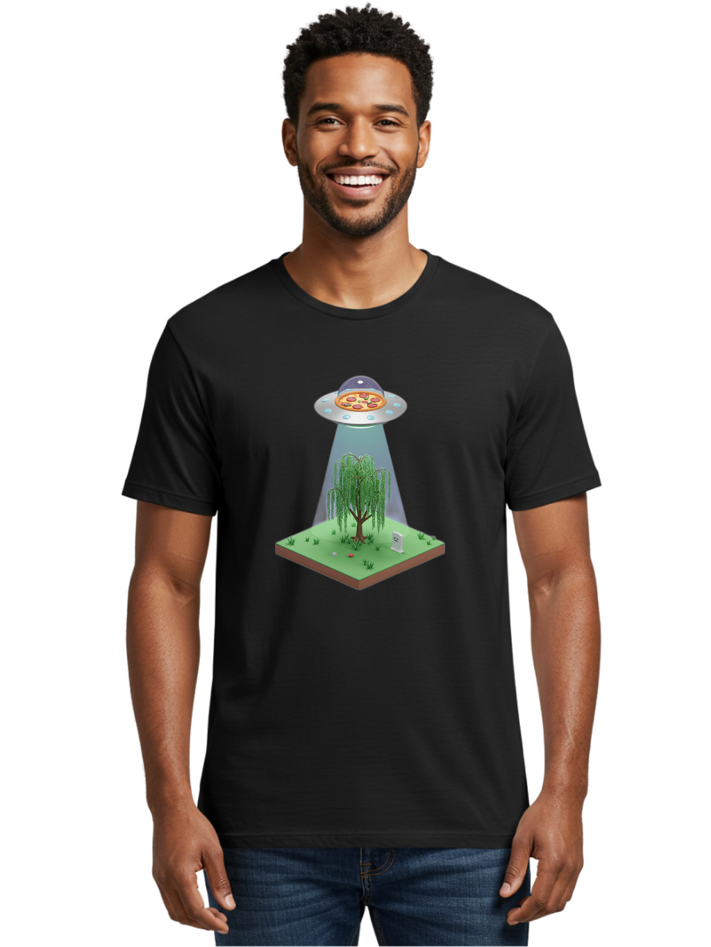 Pizza-Ufo-1 Men'S Graphic Tee, 100% Cotton, Comfortable Casual Summer Wear, Machine Washable, Vintage Camera, Old Camera, Antique Camera, Black Camera, Classic Photography, Photography Equipment, Nostalgic Device, Film Camera, Camera Art Bal156