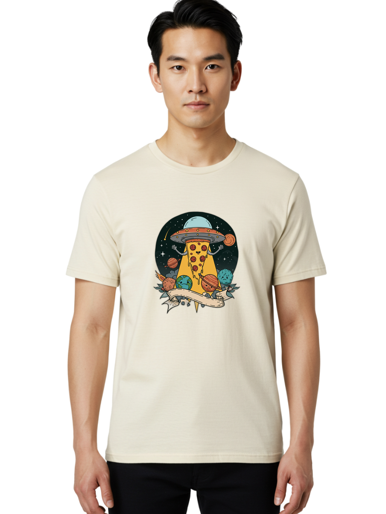 Pizza-Ufo-5 Men'S Graphic Tee, 100% Cotton, Comfortable Casual Summer Wear, Machine Washable, Vintage Camera, Old Camera, Antique Camera, Black Camera, Classic Photography, Photography Equipment, Nostalgic Device, Film Camera, Camera Art Bal160