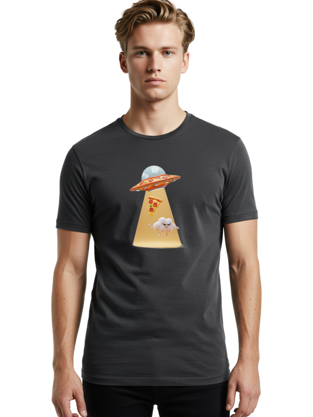 Pizza-Ufo-6 Men'S Graphic Tee, 100% Cotton, Comfortable Casual Summer Wear, Machine Washable, Vintage Camera, Old Camera, Antique Camera, Black Camera, Classic Photography, Photography Equipment, Nostalgic Device, Film Camera, Camera Art Bal161