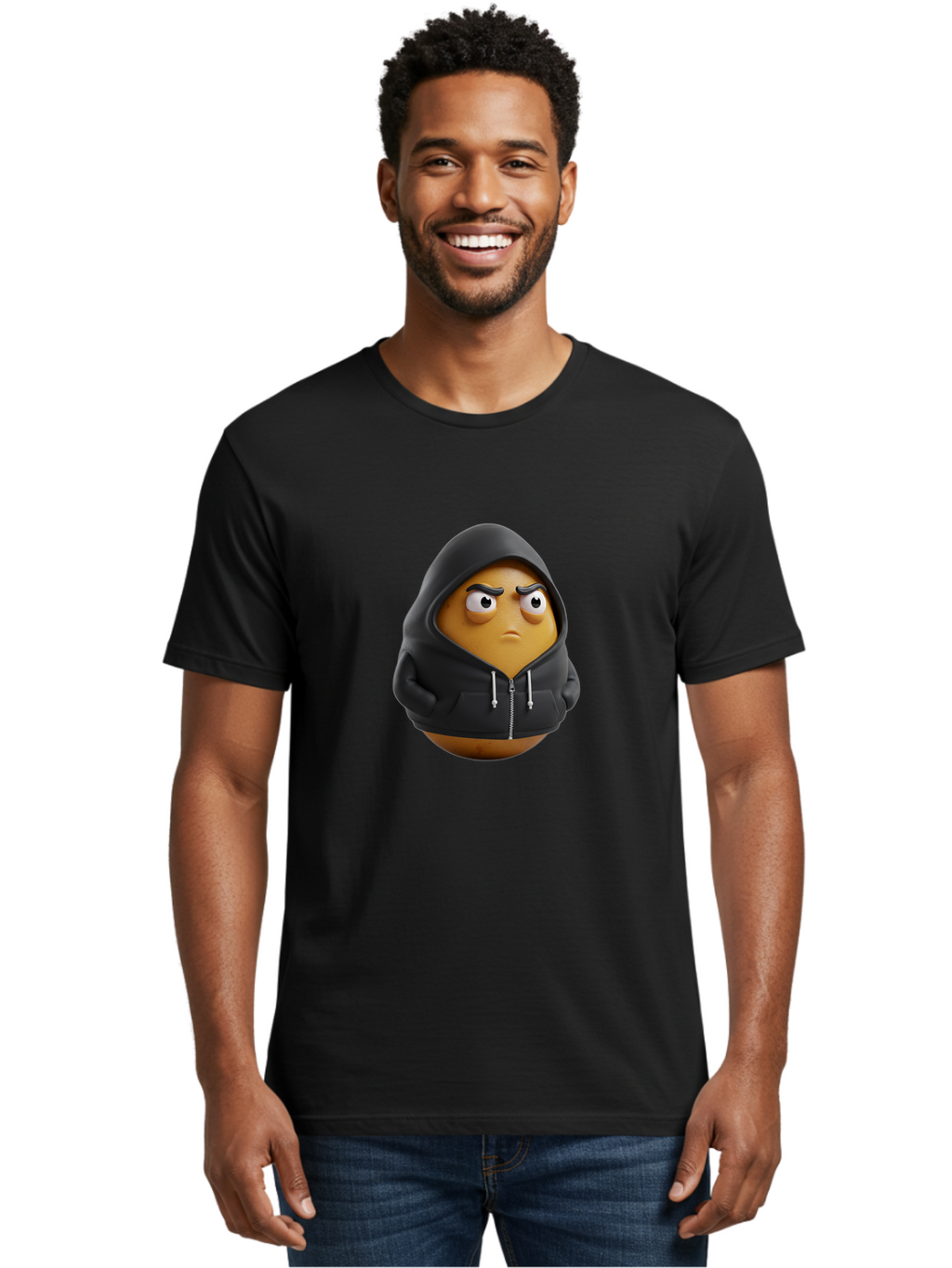 Potato-In-Hoodie Men'S Graphic Tee, 100% Cotton, Comfortable Casual Summer Wear, Machine Washable, Vintage Camera, Old Camera, Antique Camera, Black Camera, Classic Photography, Photography Equipment, Nostalgic Device, Film Camera, Camera Art Bal168