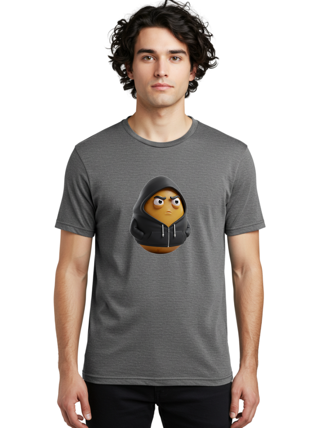 Potato-In-Hoodie Men'S Graphic Tee, 100% Cotton, Comfortable Casual Summer Wear, Machine Washable, Vintage Camera, Old Camera, Antique Camera, Black Camera, Classic Photography, Photography Equipment, Nostalgic Device, Film Camera, Camera Art Bal168