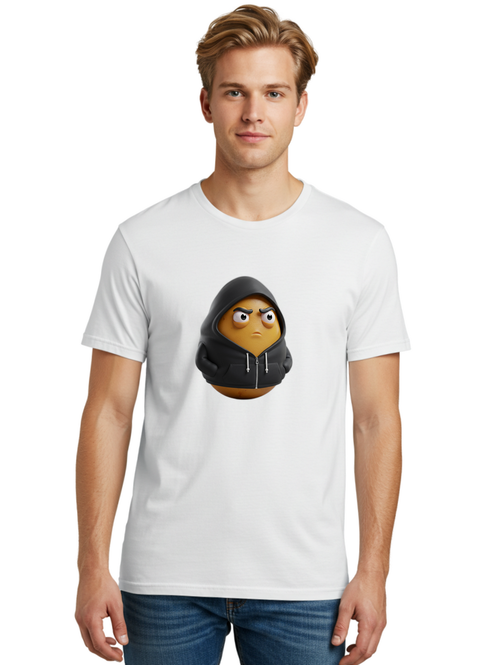 Potato-In-Hoodie Men'S Graphic Tee, 100% Cotton, Comfortable Casual Summer Wear, Machine Washable, Vintage Camera, Old Camera, Antique Camera, Black Camera, Classic Photography, Photography Equipment, Nostalgic Device, Film Camera, Camera Art Bal168