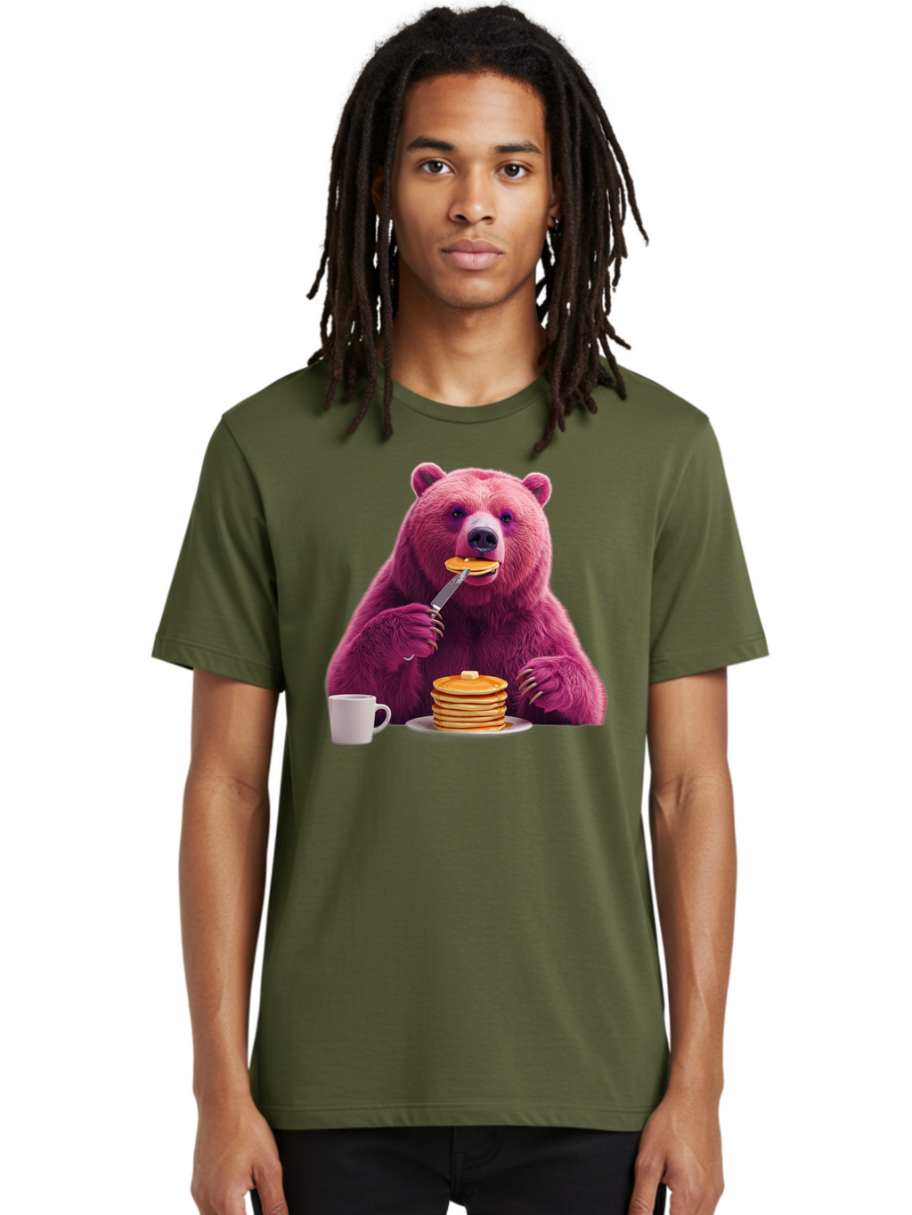 Purple-Bear-Eating-Pancake Men'S Graphic Tee, 100% Cotton, Comfortable Casual Summer Wear, Machine Washable, Vintage Camera, Old Camera, Antique Camera, Black Camera, Classic Photography, Photography Equipment, Nostalgic Device, Film Camera, Bal176