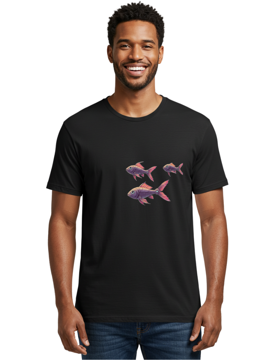 Purple-Fish Men'S Graphic Tee, 100% Cotton, Comfortable Casual Summer Wear, Machine Washable, Vintage Camera, Old Camera, Antique Camera, Black Camera, Classic Photography, Photography Equipment, Nostalgic Device, Film Camera, Camera Art Bal185
