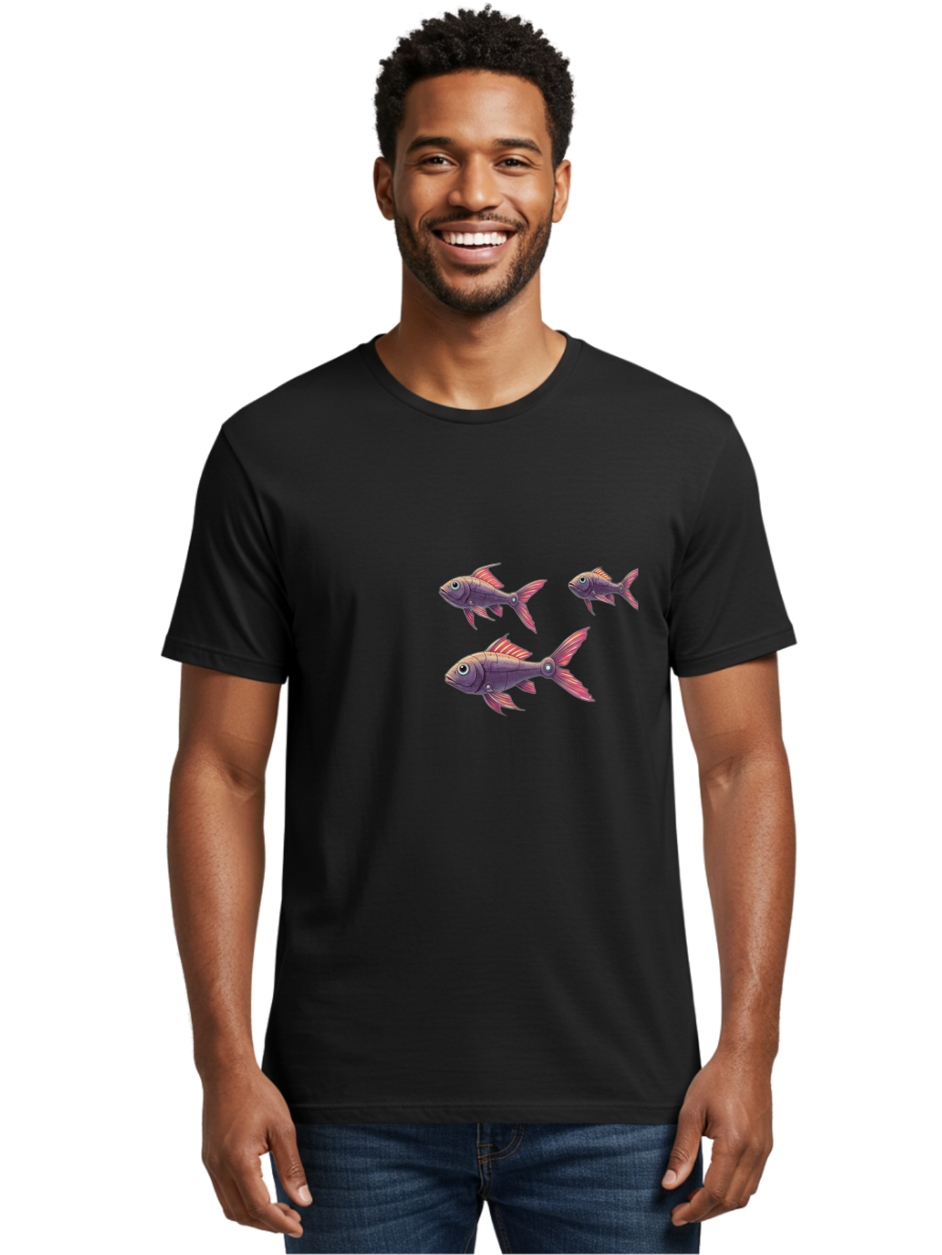 Purple-Fish Men'S Graphic Tee, 100% Cotton, Comfortable Casual Summer Wear, Machine Washable, Vintage Camera, Old Camera, Antique Camera, Black Camera, Classic Photography, Photography Equipment, Nostalgic Device, Film Camera, Camera Art Bal185