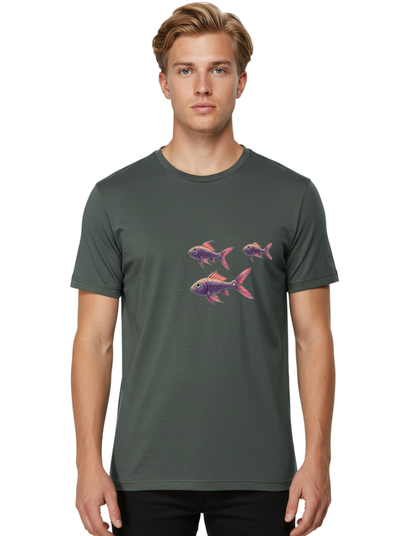 Purple-Fish Men'S Graphic Tee, 100% Cotton, Comfortable Casual Summer Wear, Machine Washable, Vintage Camera, Old Camera, Antique Camera, Black Camera, Classic Photography, Photography Equipment, Nostalgic Device, Film Camera, Camera Art Bal185