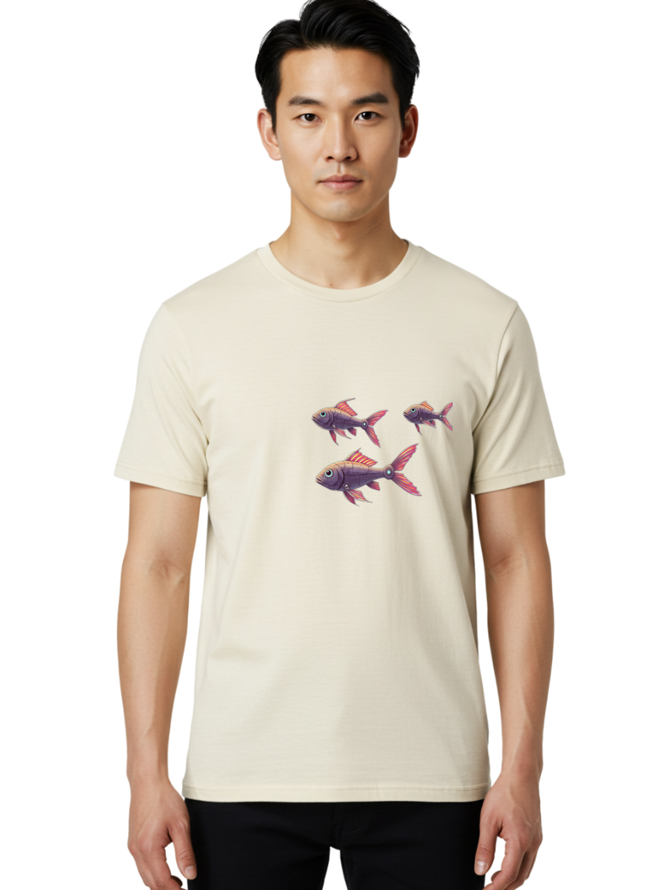 Purple-Fish Men'S Graphic Tee, 100% Cotton, Comfortable Casual Summer Wear, Machine Washable, Vintage Camera, Old Camera, Antique Camera, Black Camera, Classic Photography, Photography Equipment, Nostalgic Device, Film Camera, Camera Art Bal185