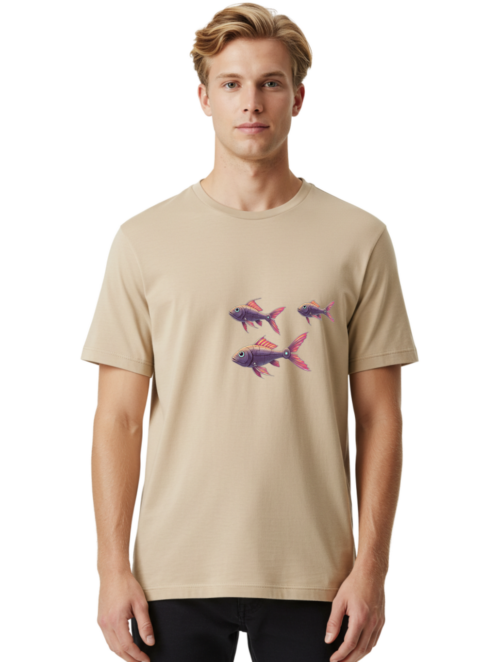 Purple-Fish Men'S Graphic Tee, 100% Cotton, Comfortable Casual Summer Wear, Machine Washable, Vintage Camera, Old Camera, Antique Camera, Black Camera, Classic Photography, Photography Equipment, Nostalgic Device, Film Camera, Camera Art Bal185