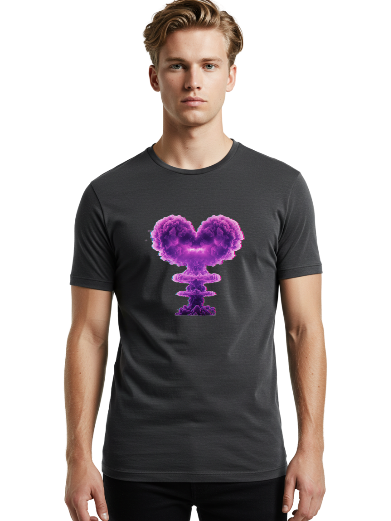Purple-Heart-Explosion Men'S Graphic Tee, 100% Cotton, Comfortable Casual Summer Wear, Machine Washable, Vintage Camera, Old Camera, Antique Camera, Black Camera, Classic Photography, Photography Equipment, Nostalgic Device, Film Camera, Bal186
