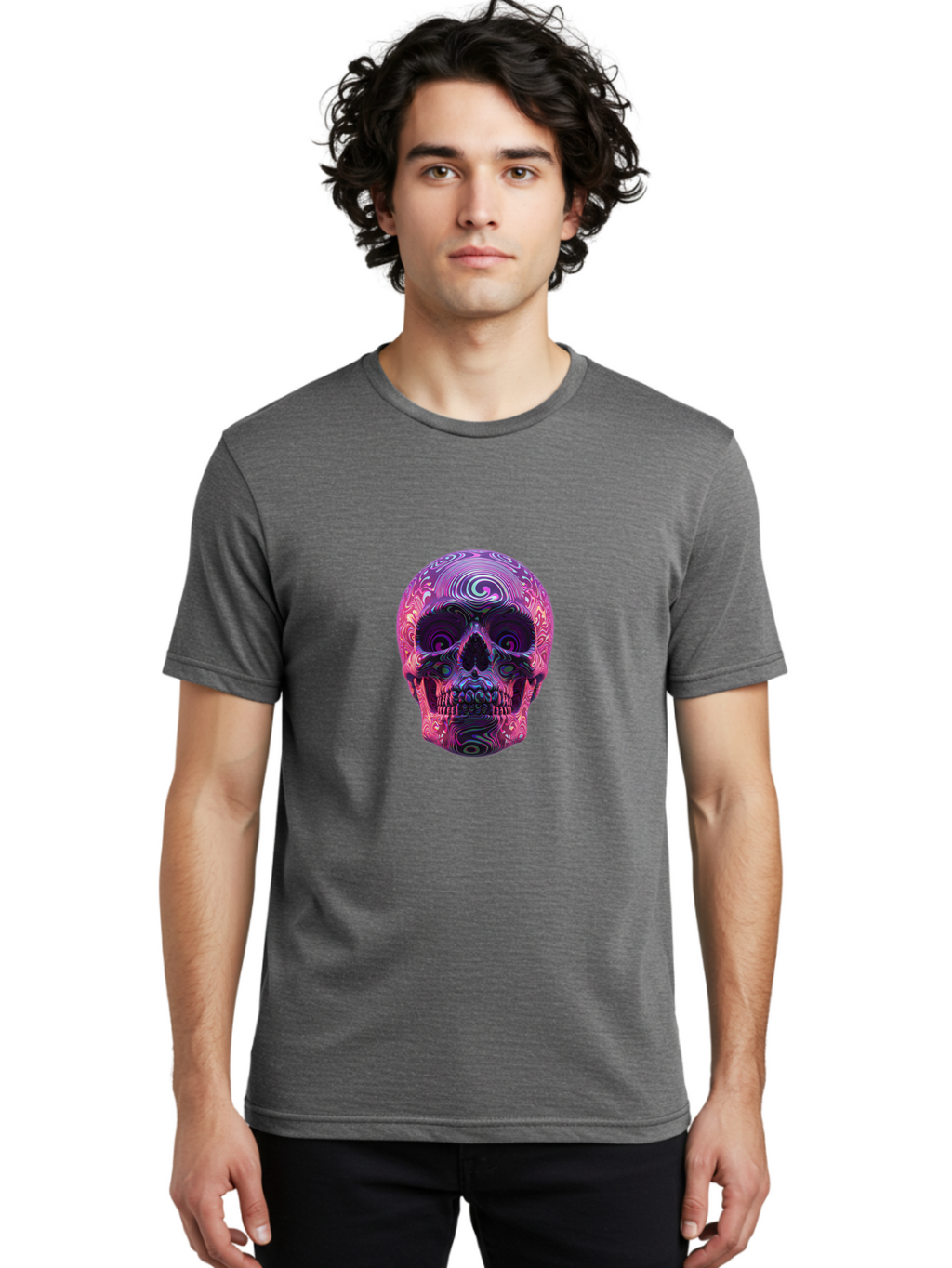 Purple-Skull Men'S Graphic Tee, 100% Cotton, Comfortable Casual Summer Wear, Machine Washable, Vintage Camera, Old Camera, Antique Camera, Black Camera, Classic Photography, Photography Equipment, Nostalgic Device, Film Camera, Camera Art Bal189