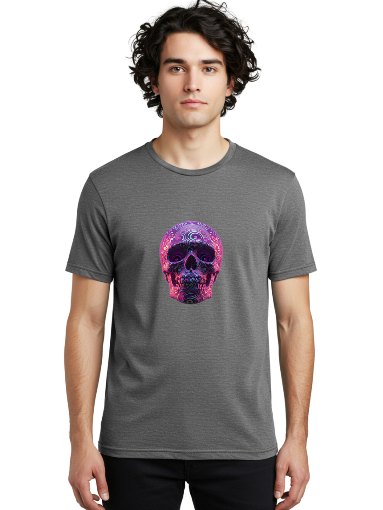 Purple-Skull Men'S Graphic Tee, 100% Cotton, Comfortable Casual Summer Wear, Machine Washable, Vintage Camera, Old Camera, Antique Camera, Black Camera, Classic Photography, Photography Equipment, Nostalgic Device, Film Camera, Camera Art Bal189