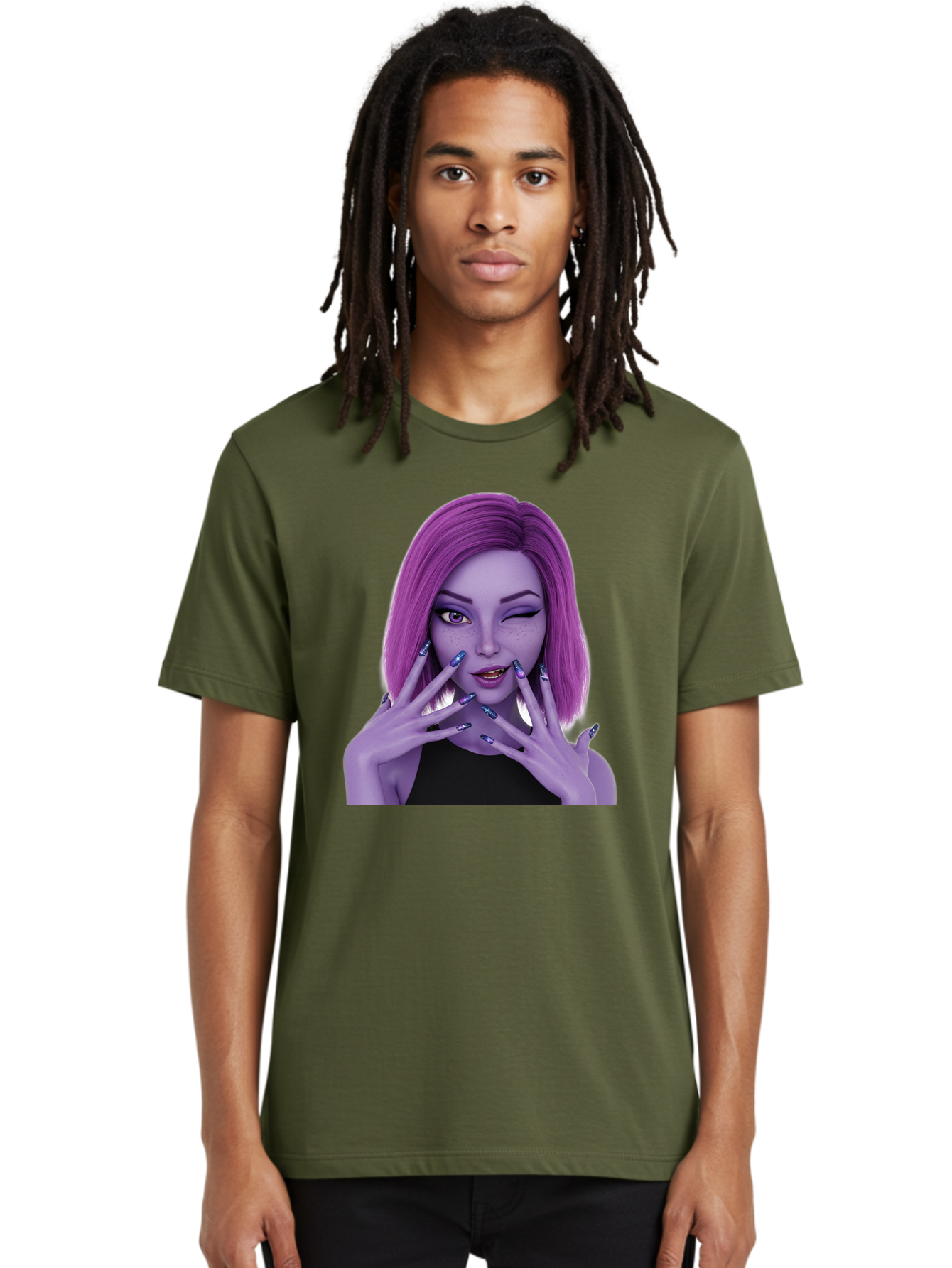 Purple-Woman-Portrait Men'S Graphic Tee, 100% Cotton, Comfortable Casual Summer Wear, Machine Washable, Vintage Camera, Old Camera, Antique Camera, Black Camera, Classic Photography, Photography Equipment, Nostalgic Device, Film Camera, Bal190