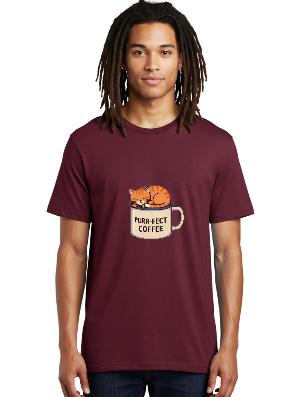 Purr-Fect-Coffee Men'S Graphic Tee, 100% Cotton, Comfortable Casual Summer Wear, Machine Washable, Vintage Camera, Old Camera, Antique Camera, Black Camera, Classic Photography, Photography Equipment, Nostalgic Device, Film Camera, Camera Art Bal191