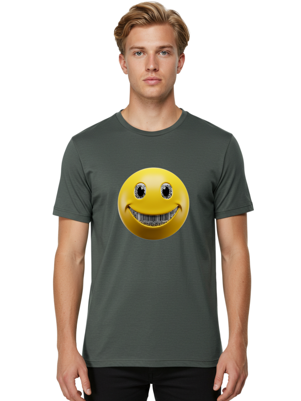 Qr-Code-Smiley Men'S Graphic Tee, 100% Cotton, Comfortable Casual Summer Wear, Machine Washable, Vintage Camera, Old Camera, Antique Camera, Black Camera, Classic Photography, Photography Equipment, Nostalgic Device, Film Camera, Camera Art Bal192