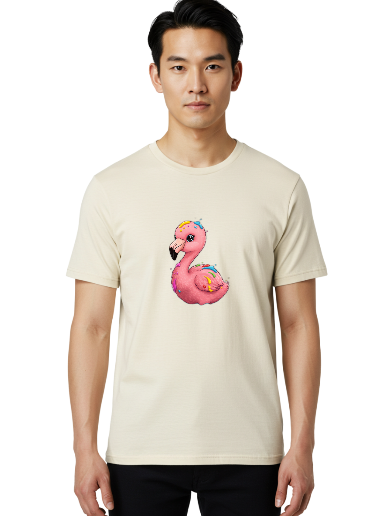 Rainbow-Flamingo Men'S Graphic Tee, 100% Cotton, Comfortable Casual Summer Wear, Machine Washable, Vintage Camera, Old Camera, Antique Camera, Black Camera, Classic Photography, Photography Equipment, Nostalgic Device, Film Camera, Camera Art Bal197