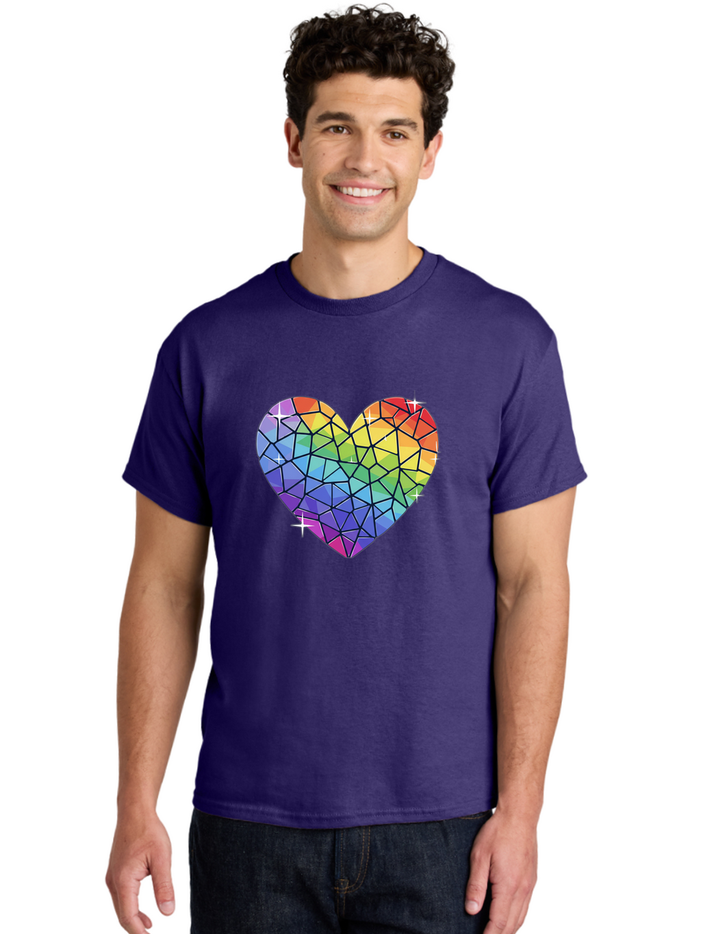 Rainbow-Mosaic-Heart Men'S Graphic Tee, 100% Cotton, Comfortable Casual Summer Wear, Machine Washable, Vintage Camera, Old Camera, Antique Camera, Black Camera, Classic Photography, Photography Equipment, Nostalgic Device, Film Camera, Bal199