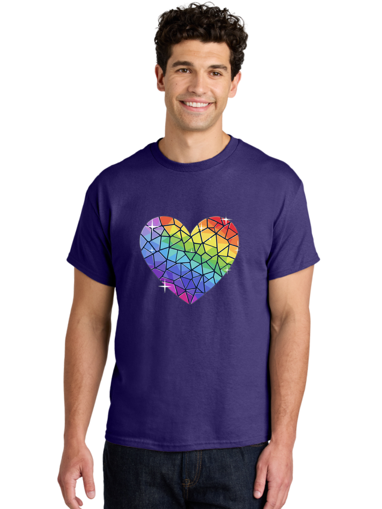 Rainbow-Mosaic-Heart Men'S Graphic Tee, 100% Cotton, Comfortable Casual Summer Wear, Machine Washable, Vintage Camera, Old Camera, Antique Camera, Black Camera, Classic Photography, Photography Equipment, Nostalgic Device, Film Camera, Bal199
