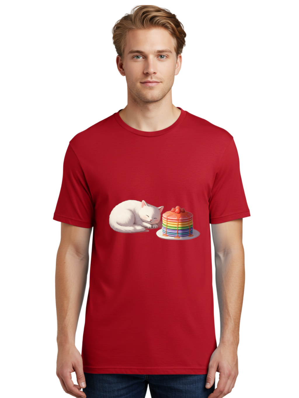 Rainbow-Pancakes-And-Cat Men'S Graphic Tee, 100% Cotton, Comfortable Casual Summer Wear, Machine Washable, Vintage Camera, Old Camera, Antique Camera, Black Camera, Classic Photography, Photography Equipment, Nostalgic Device, Film Camera, Bal200