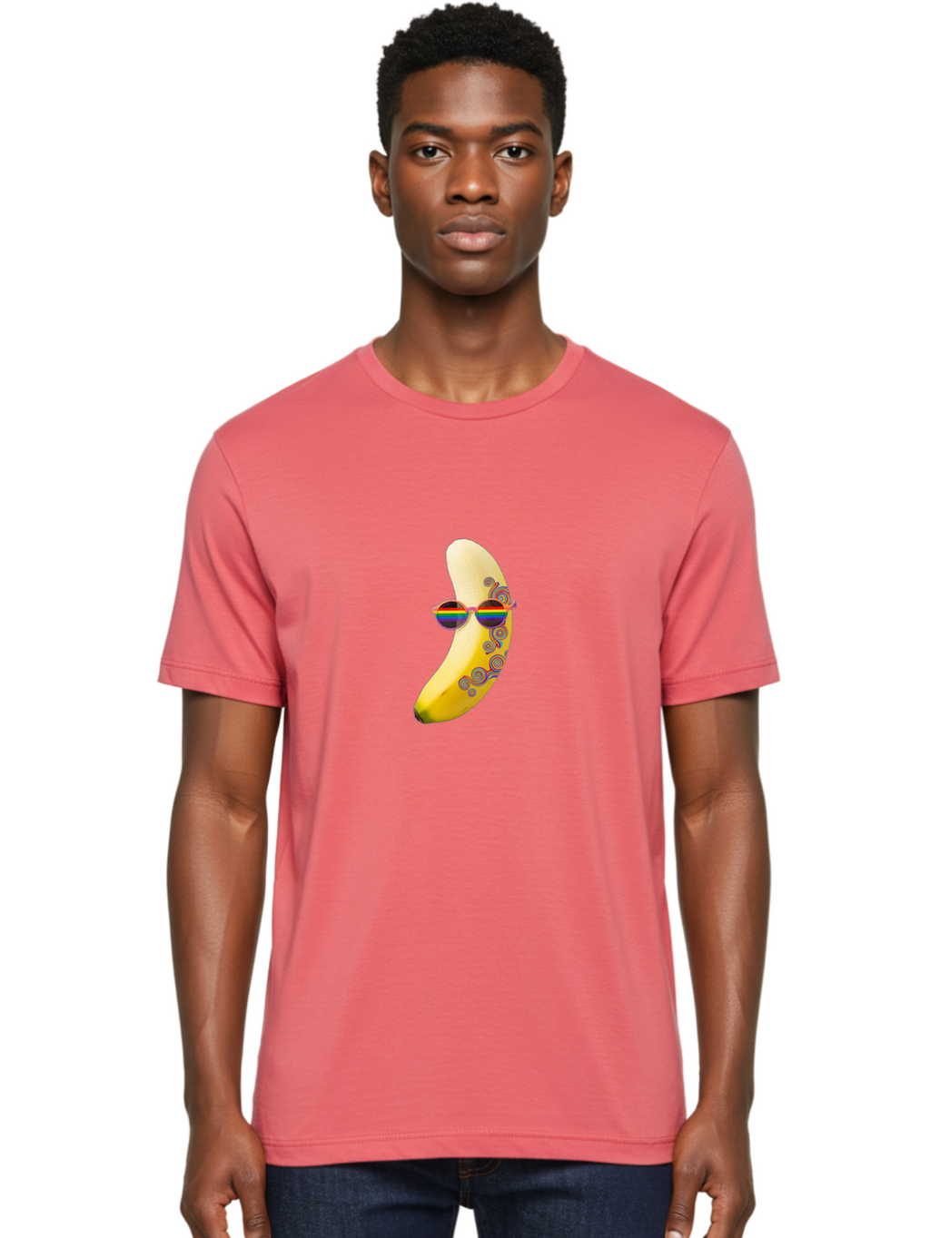 Rainbow-Sunglasses-Banana Men'S Graphic Tee, 100% Cotton, Comfortable Casual Summer Wear, Machine Washable, Vintage Camera, Old Camera, Antique Camera, Black Camera, Classic Photography, Photography Equipment, Nostalgic Device, Film Camera, Bal205