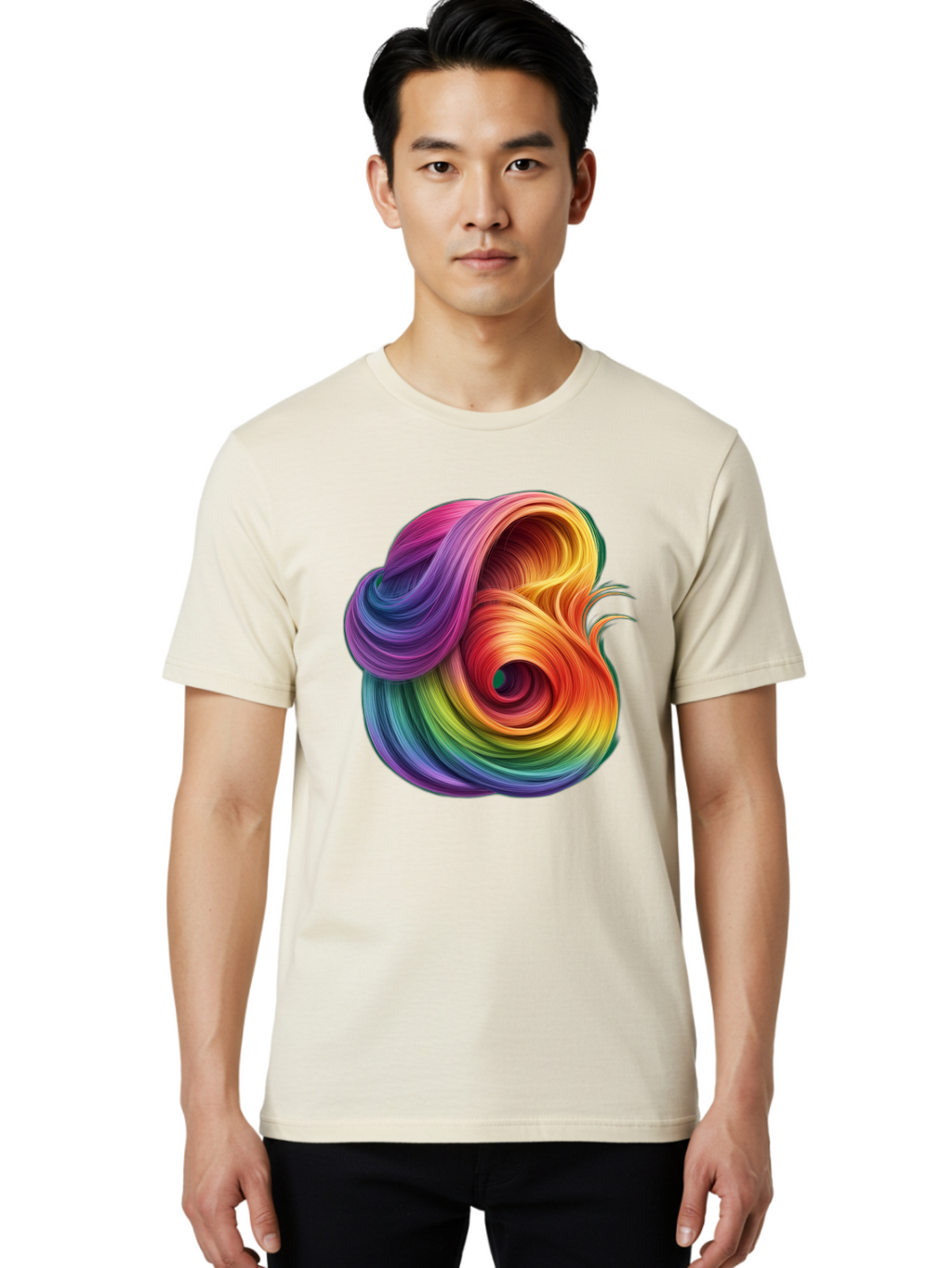 Rainbow-Swirl Men'S Graphic Tee, 100% Cotton, Comfortable Casual Summer Wear, Machine Washable, Vintage Camera, Old Camera, Antique Camera, Black Camera, Classic Photography, Photography Equipment, Nostalgic Device, Film Camera, Camera Art Bal206