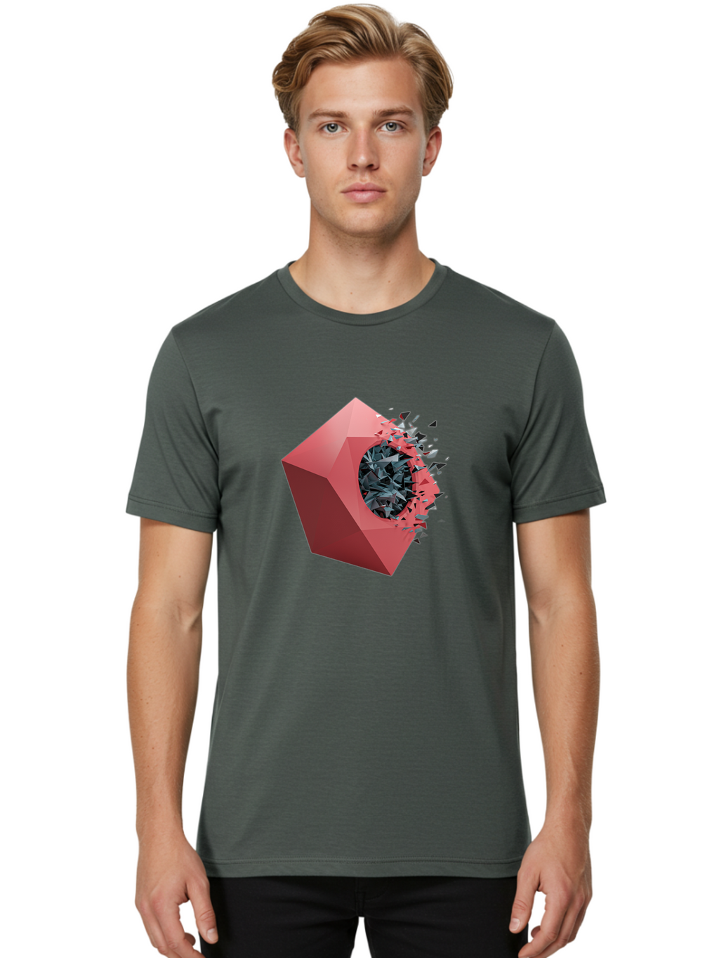 Red-Box-Shattering Men'S Graphic Tee, 100% Cotton, Comfortable Casual Summer Wear, Machine Washable, Vintage Camera, Old Camera, Antique Camera, Black Camera, Classic Photography, Photography Equipment, Nostalgic Device, Film Camera, Bal215