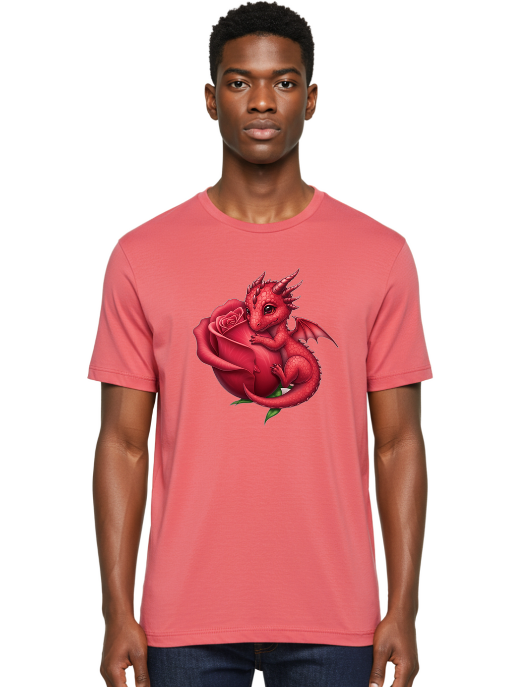 Red-Dragon-With-Rose Men'S Graphic Tee, 100% Cotton, Comfortable Casual Summer Wear, Machine Washable, Vintage Camera, Old Camera, Antique Camera, Black Camera, Classic Photography, Photography Equipment, Nostalgic Device, Film Camera, Bal216