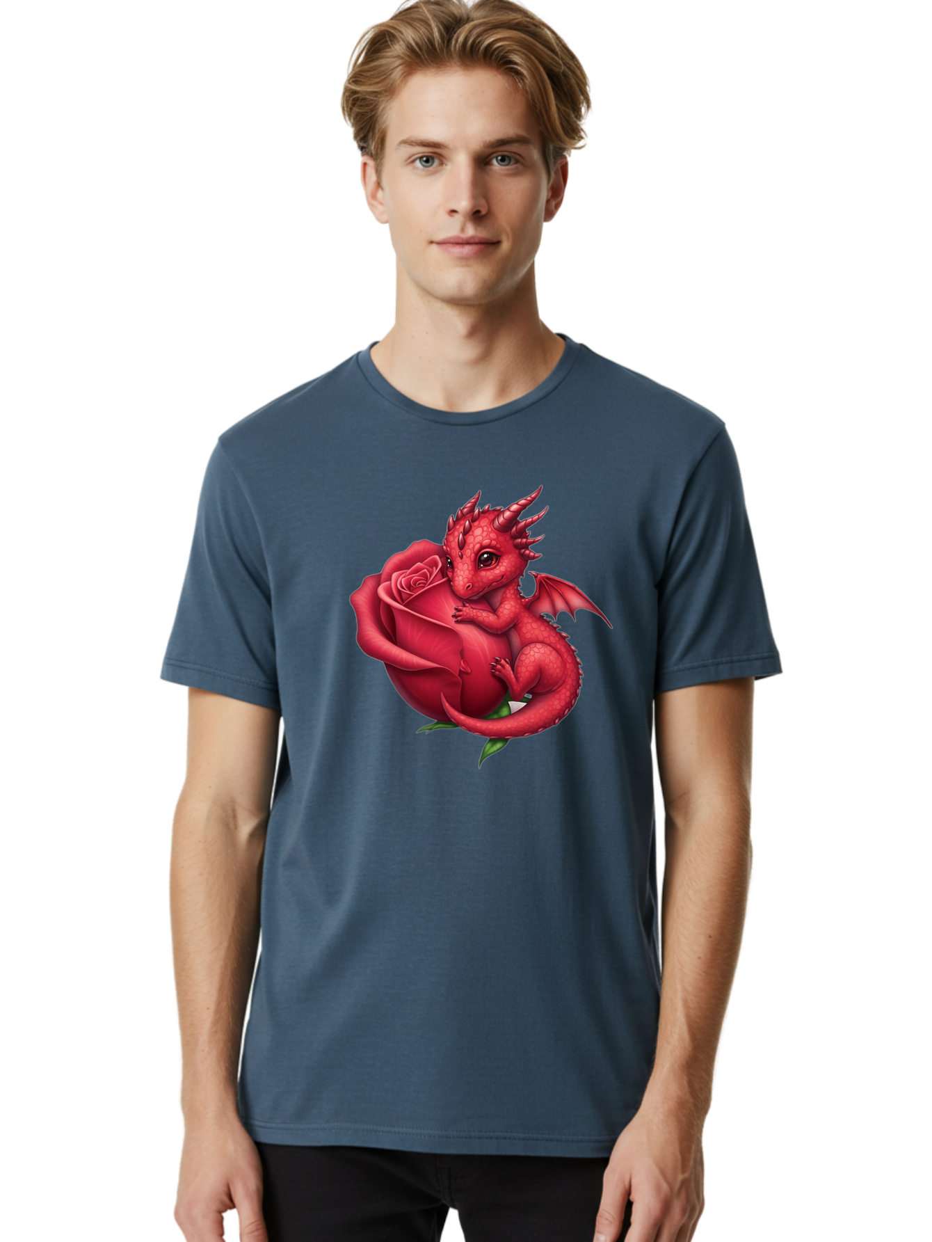 Red-Dragon-With-Rose Men'S Graphic Tee, 100% Cotton, Comfortable Casual Summer Wear, Machine Washable, Vintage Camera, Old Camera, Antique Camera, Black Camera, Classic Photography, Photography Equipment, Nostalgic Device, Film Camera, Bal216