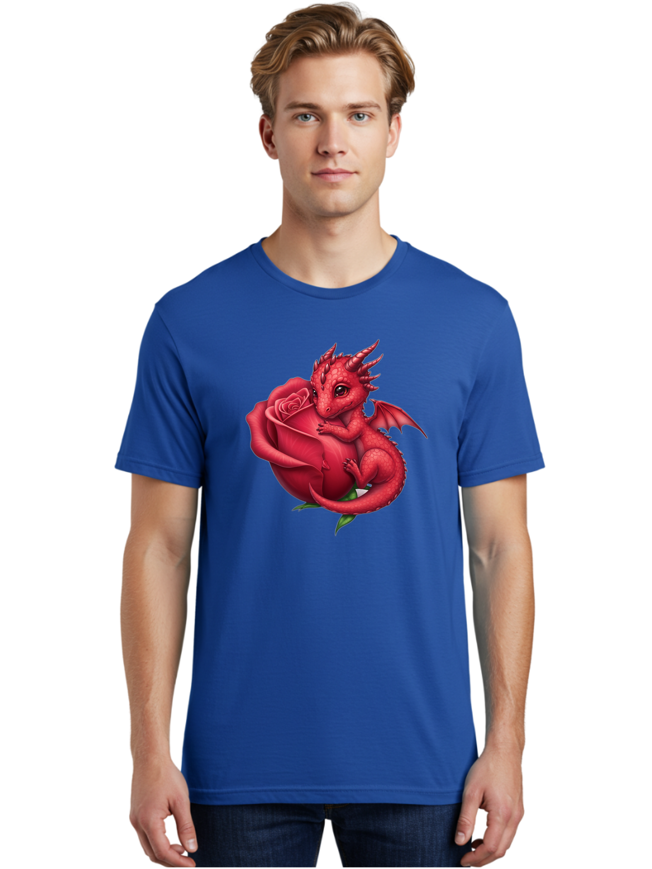 Red-Dragon-With-Rose Men'S Graphic Tee, 100% Cotton, Comfortable Casual Summer Wear, Machine Washable, Vintage Camera, Old Camera, Antique Camera, Black Camera, Classic Photography, Photography Equipment, Nostalgic Device, Film Camera, Bal216