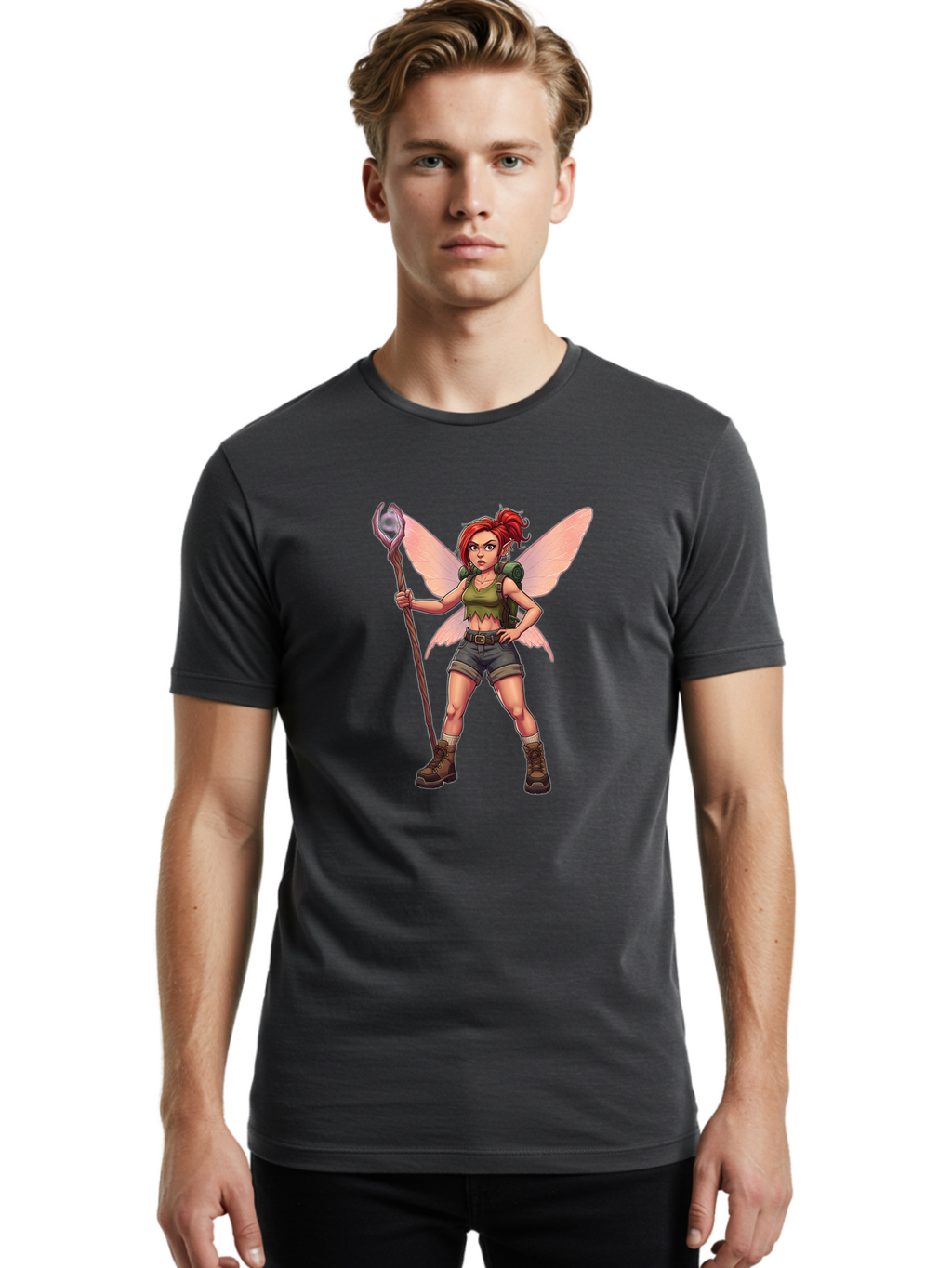 Red-Haired-Fairy Men'S Graphic Tee, 100% Cotton, Comfortable Casual Summer Wear, Machine Washable, Vintage Camera, Old Camera, Antique Camera, Black Camera, Classic Photography, Photography Equipment, Nostalgic Device, Film Camera, Camera Art Bal219