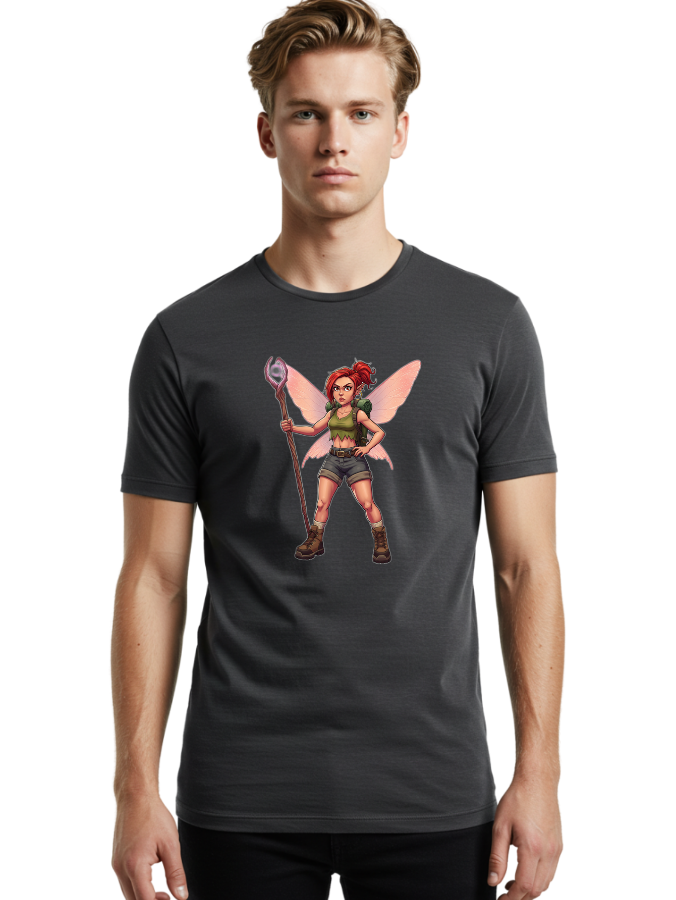 Red-Haired-Fairy Men'S Graphic Tee, 100% Cotton, Comfortable Casual Summer Wear, Machine Washable, Vintage Camera, Old Camera, Antique Camera, Black Camera, Classic Photography, Photography Equipment, Nostalgic Device, Film Camera, Camera Art Bal219