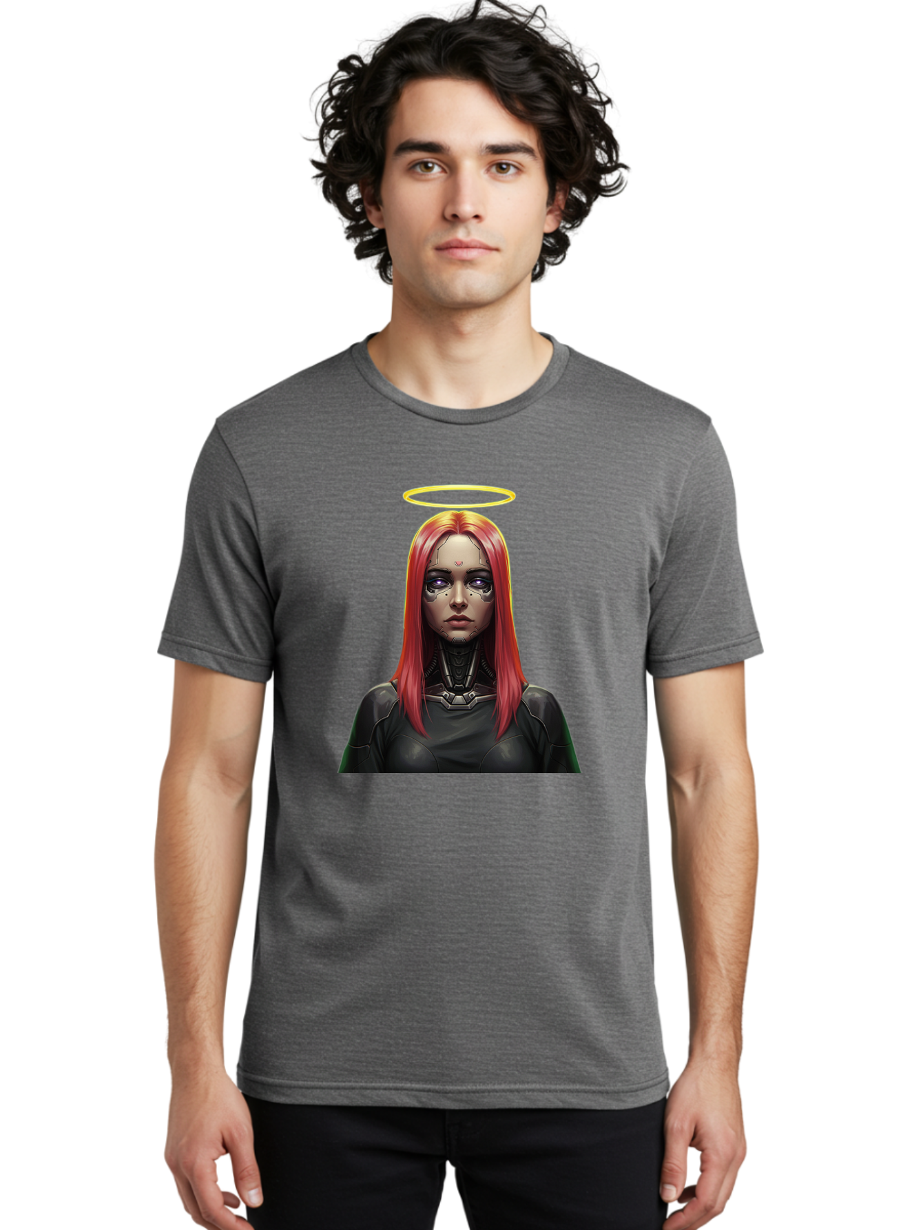 Red-Haired-Woman-With-Halo Men'S Graphic Tee, 100% Cotton, Comfortable Casual Summer Wear, Machine Washable, Vintage Camera, Old Camera, Antique Camera, Black Camera, Classic Photography, Photography Equipment, Nostalgic Device, Film Camera, Bal220