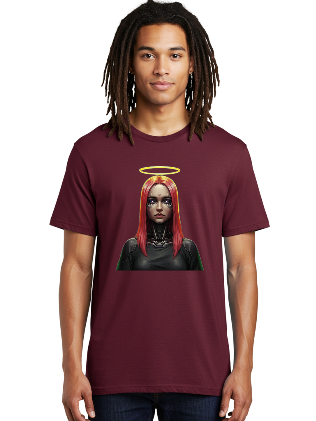 Red-Haired-Woman-With-Halo Men'S Graphic Tee, 100% Cotton, Comfortable Casual Summer Wear, Machine Washable, Vintage Camera, Old Camera, Antique Camera, Black Camera, Classic Photography, Photography Equipment, Nostalgic Device, Film Camera, Bal220