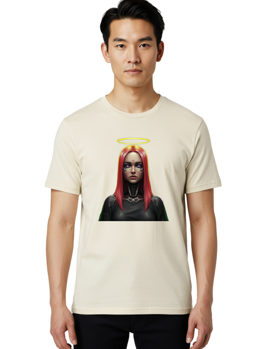 Red-Haired-Woman-With-Halo Men'S Graphic Tee, 100% Cotton, Comfortable Casual Summer Wear, Machine Washable, Vintage Camera, Old Camera, Antique Camera, Black Camera, Classic Photography, Photography Equipment, Nostalgic Device, Film Camera, Bal220
