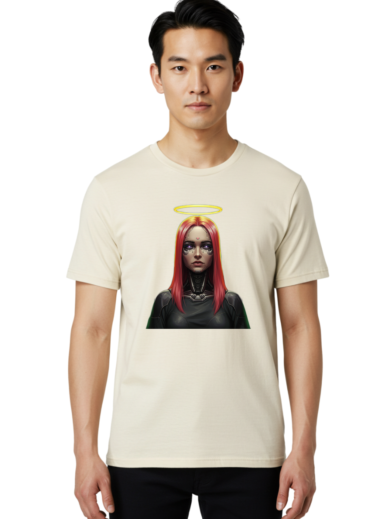 Red-Haired-Woman-With-Halo Men'S Graphic Tee, 100% Cotton, Comfortable Casual Summer Wear, Machine Washable, Vintage Camera, Old Camera, Antique Camera, Black Camera, Classic Photography, Photography Equipment, Nostalgic Device, Film Camera, Bal220