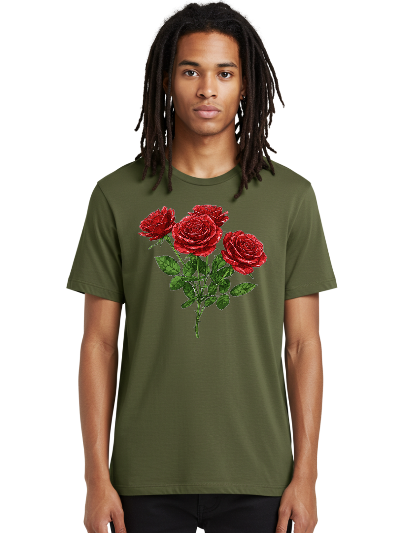 Red-Roses-1 Men'S Graphic Tee, 100% Cotton, Comfortable Casual Summer Wear, Machine Washable, Vintage Camera, Old Camera, Antique Camera, Black Camera, Classic Photography, Photography Equipment, Nostalgic Device, Film Camera, Camera Art Bal224