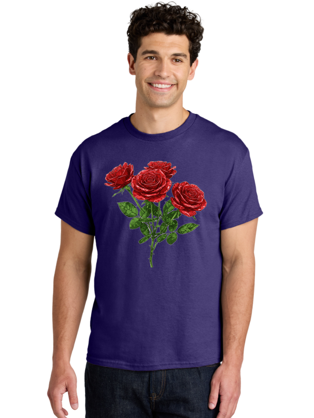Red-Roses-1 Men'S Graphic Tee, 100% Cotton, Comfortable Casual Summer Wear, Machine Washable, Vintage Camera, Old Camera, Antique Camera, Black Camera, Classic Photography, Photography Equipment, Nostalgic Device, Film Camera, Camera Art Bal224