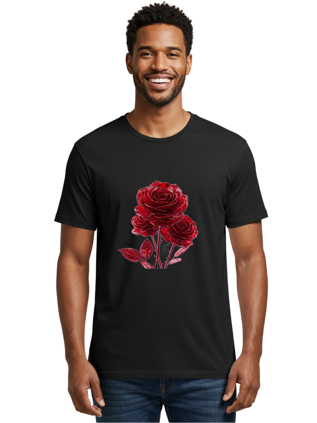 Red-Roses Men'S Graphic Tee, 100% Cotton, Comfortable Casual Summer Wear, Machine Washable, Vintage Camera, Old Camera, Antique Camera, Black Camera, Classic Photography, Photography Equipment, Nostalgic Device, Film Camera, Camera Art Bal225