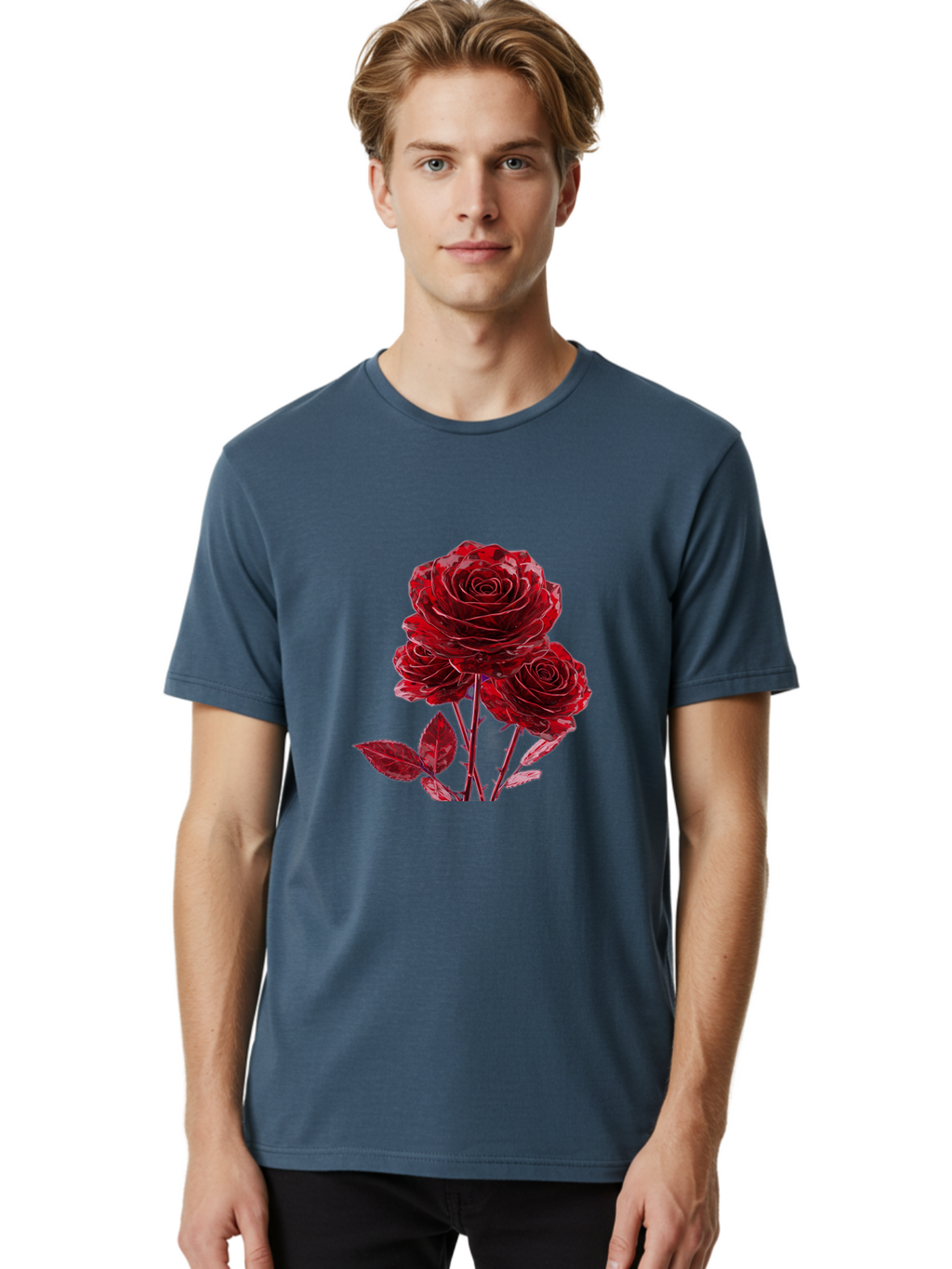 Red-Roses Men'S Graphic Tee, 100% Cotton, Comfortable Casual Summer Wear, Machine Washable, Vintage Camera, Old Camera, Antique Camera, Black Camera, Classic Photography, Photography Equipment, Nostalgic Device, Film Camera, Camera Art Bal225