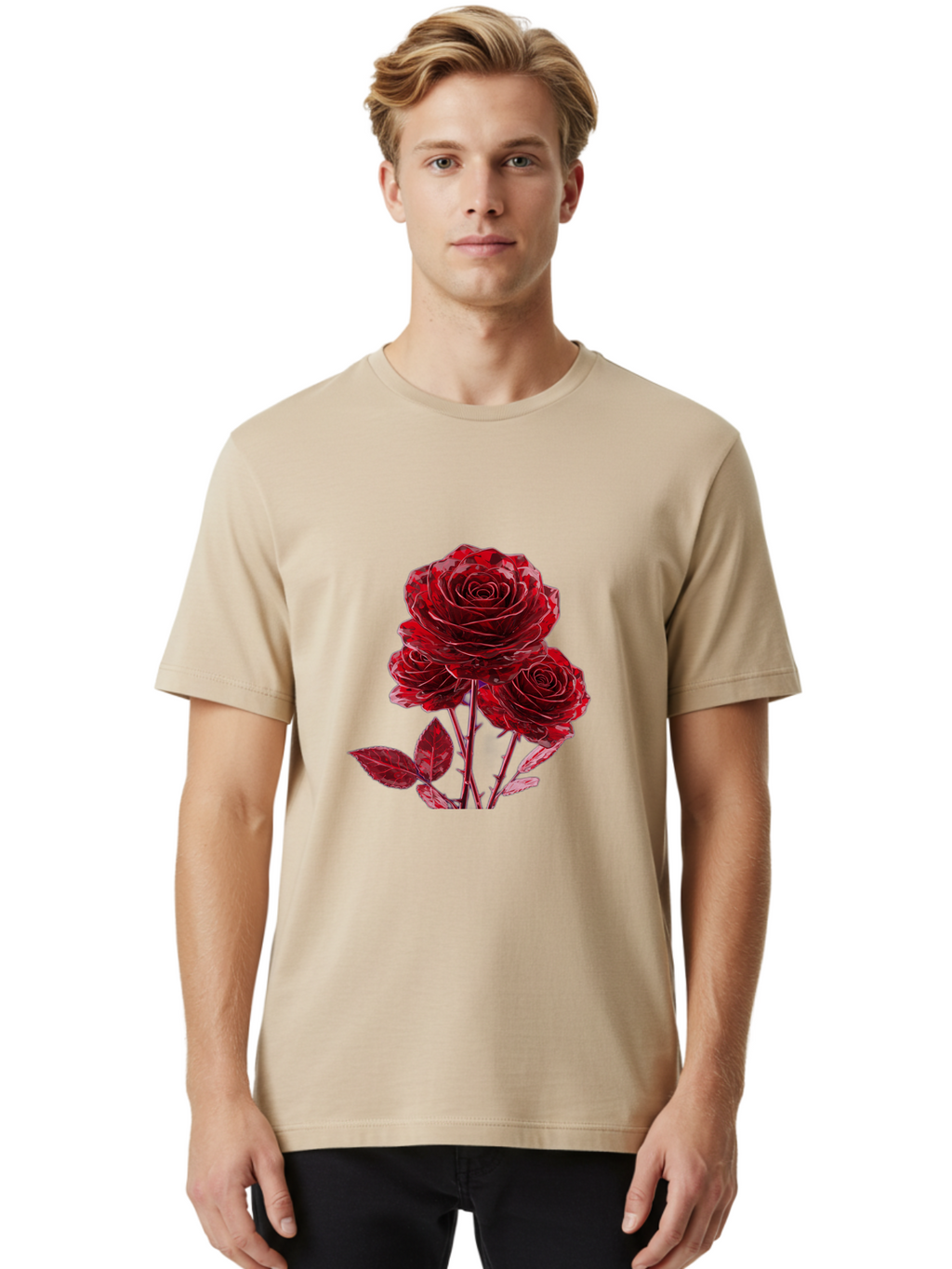 Red-Roses Men'S Graphic Tee, 100% Cotton, Comfortable Casual Summer Wear, Machine Washable, Vintage Camera, Old Camera, Antique Camera, Black Camera, Classic Photography, Photography Equipment, Nostalgic Device, Film Camera, Camera Art Bal225